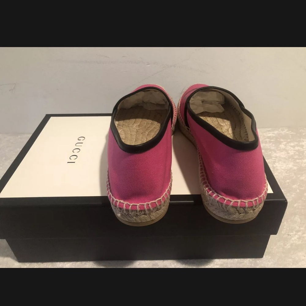 Gucci Pink Canvas Espadrilles Size 39.5 Authentic - Picture 10 of 14
